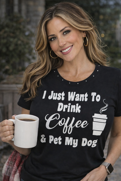 drink coffee with dogs tee shirt