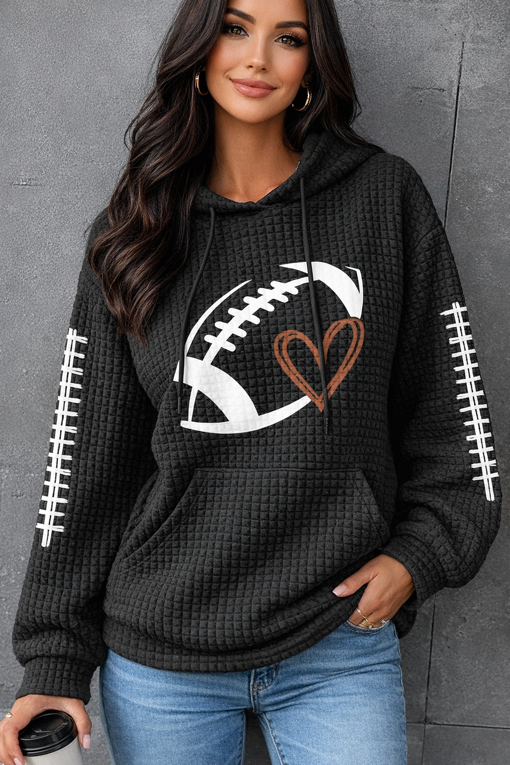 football waffle weave hoodie