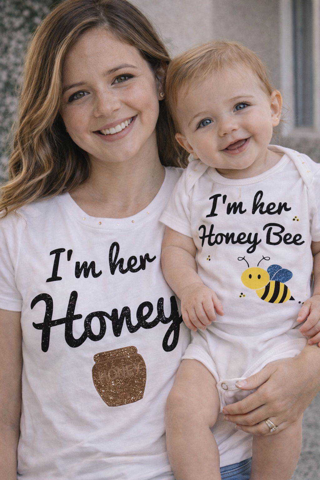 Mother and daughter honey bee outfits